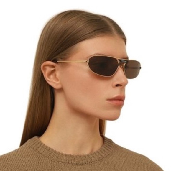 NEW BALENCIAGA BB0245S 003 GOLD BROWN UNISEX SUNGLASSES BB 0245S 003 - Picture 1 of 12